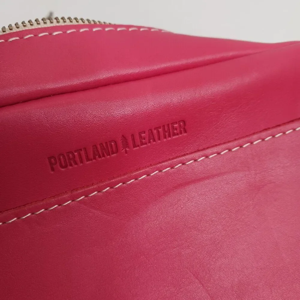 Portland Leather Women's Versatile Pink Leather Crossbody Bag - Picture 4 of 12